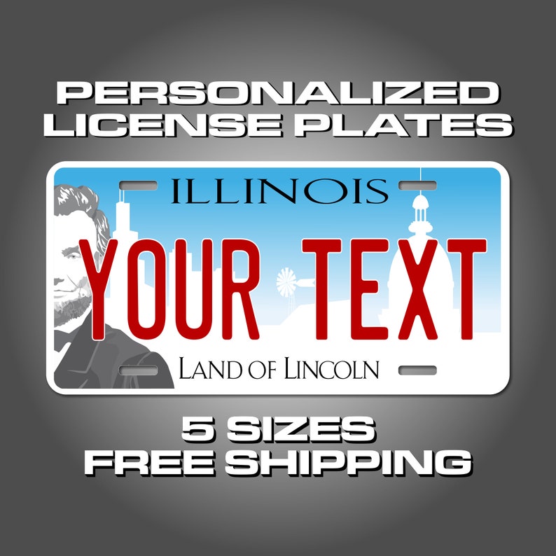 Personalized Illinois Novelty License Plates 5 Sizes for Toy Etsy