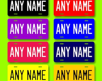 Metal Name Plate, Aluminum Custom Text in 20 Background Colors