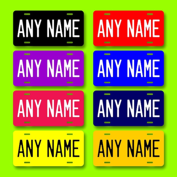 Metal Name Plate, Aluminum Custom Text in 20 Background Colors