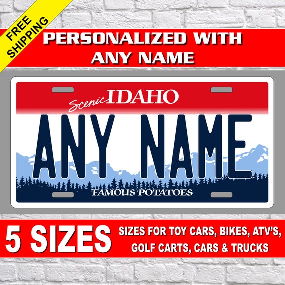 Personalized Idaho Novelty License Plates 5 Sizes for toy Etsy