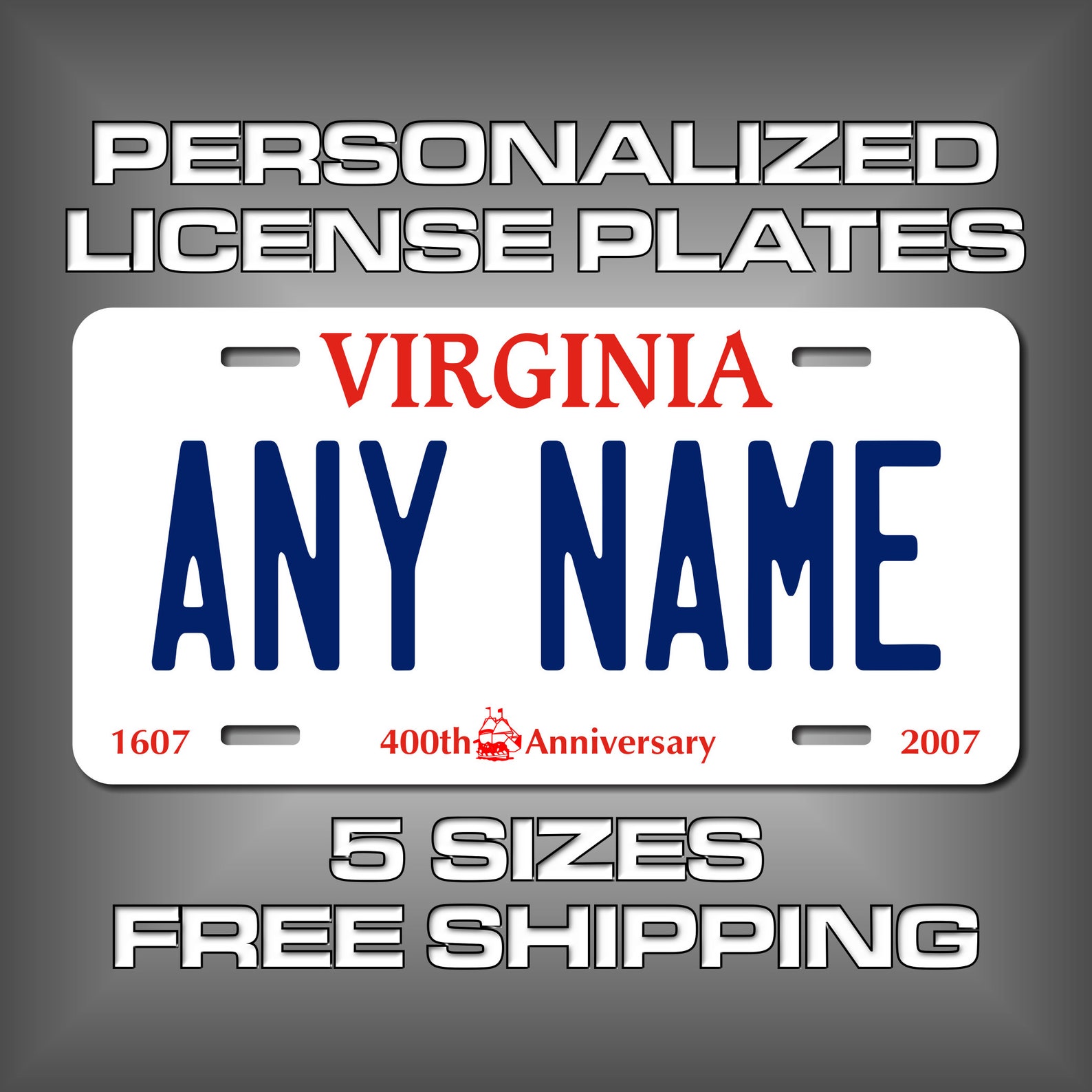 Personalized Virginia Novelty License Plates 5 Sizes for toy Etsy