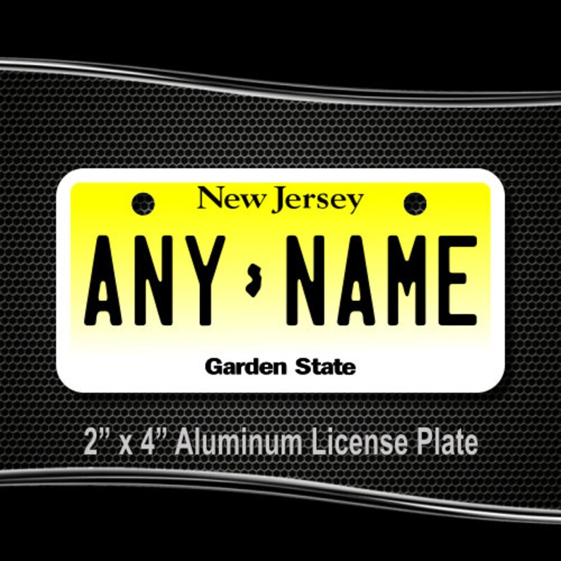 Personalized New Jersey Novelty License Plates 5 Sizes for Etsy