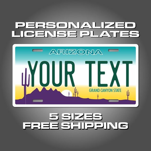 Custom License Plates Arizona Etsy