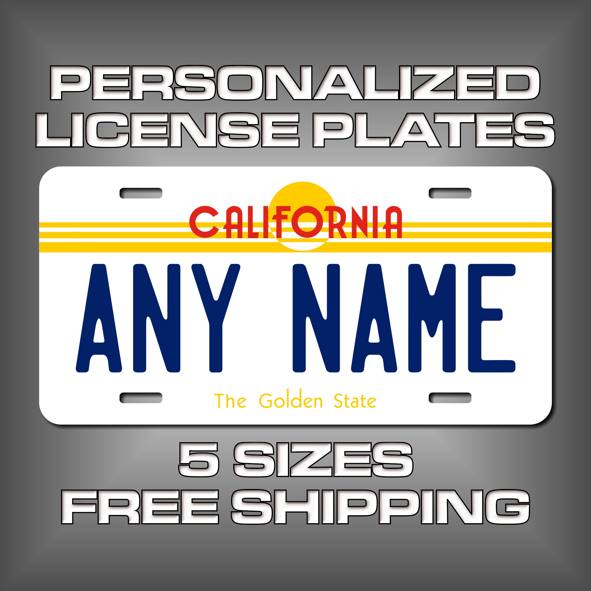 Personalized California License Plates Any Name Choose Your Etsy