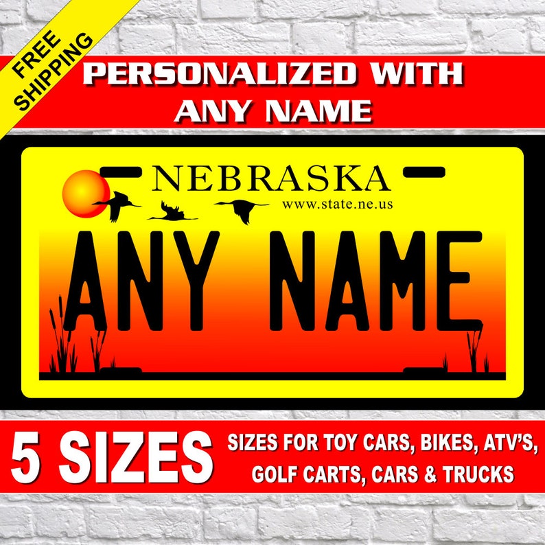 Personalized Nebraska Novelty License Plates 5 Sizes for toy Etsy