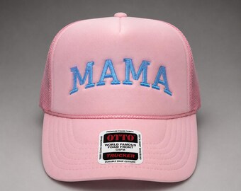 Mama Embroidered Retro Trucker Hat, OTTO Cap 5 Panel Mesh Back Baseball Cap, Vintage Style Adjustable Mesh Cap for Summer and Spring