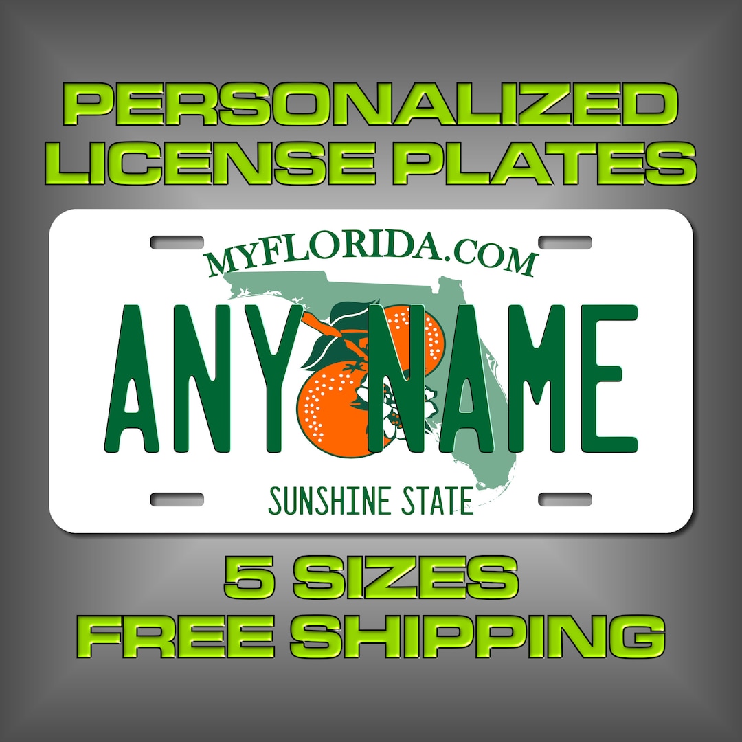 Personalized Florida Novelty License Plates 5 Sizes for Toy Cars