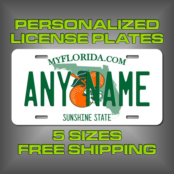 Personalized Florida Novelty License Plates 5 Sizes for Toy Cars