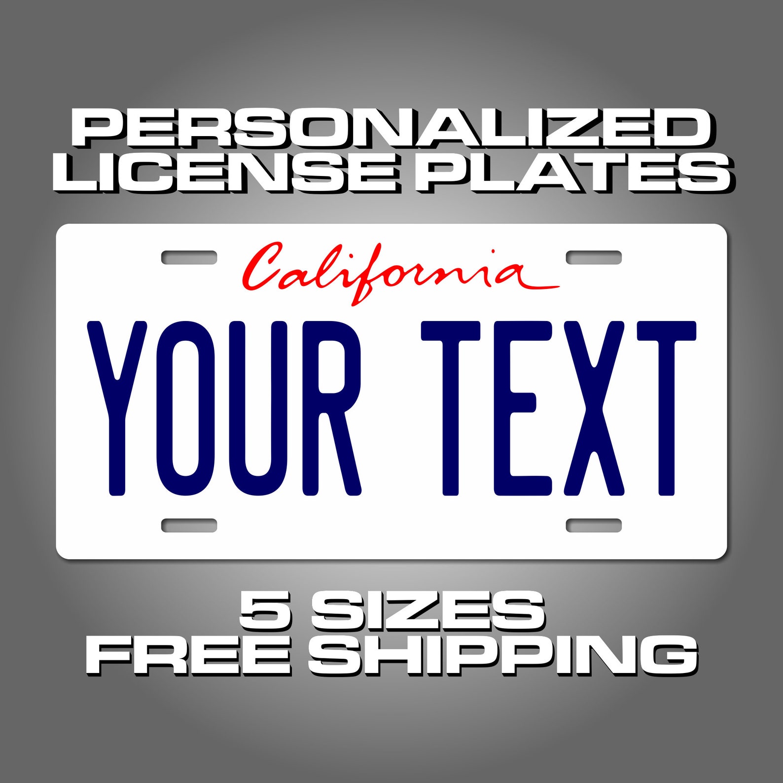 Personalized California Novelty License Plates 5 Sizes for Etsy