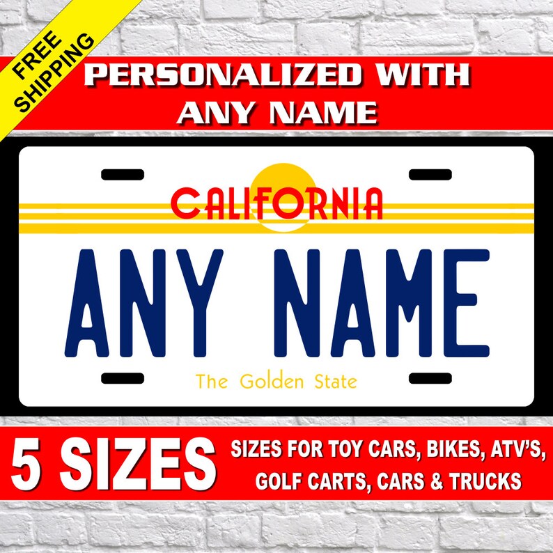 Personalized California License Plates Any Name choose your Etsy