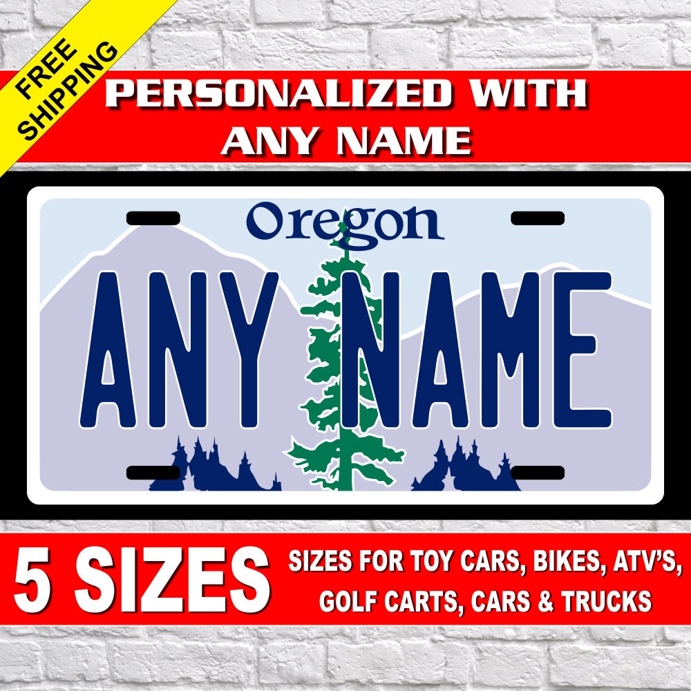 Personalized Oregon Novelty License Plates 5 Sizes for toy Etsy