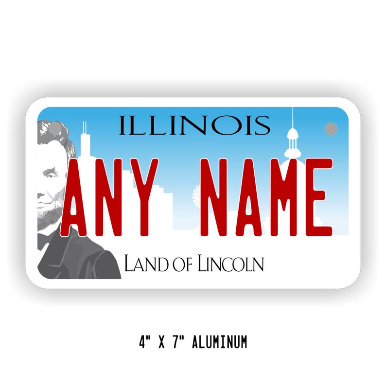 Personalized Illinois Novelty License Plates 5 Sizes for Toy Etsy