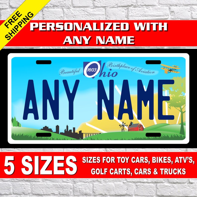 Personalized Ohio Novelty License Plates 5 Sizes for toy Etsy