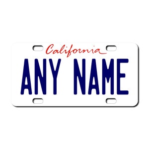 Personalized 3&quot; X 6&quot; California Souvenir Plastic License Plate  - You Choose the Text for the plate