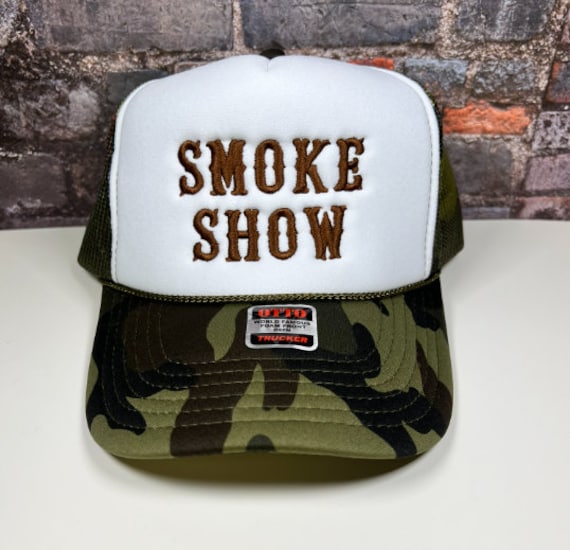 Smoke Show Embroidered Retro Trucker Hat - Otto Cap - Etsy display picture 1