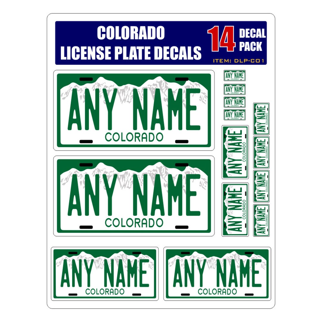Personalized Colorado License Plate Decals Stickers Version Etsy