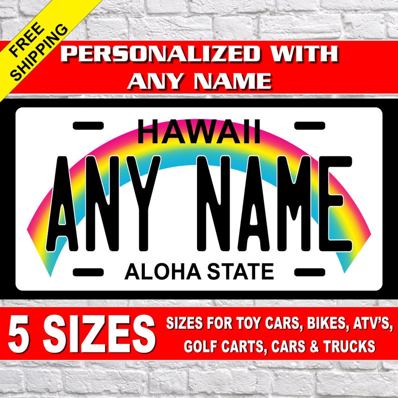 Personalized Hawaii Novelty License Plates 5 Sizes for toy Etsy