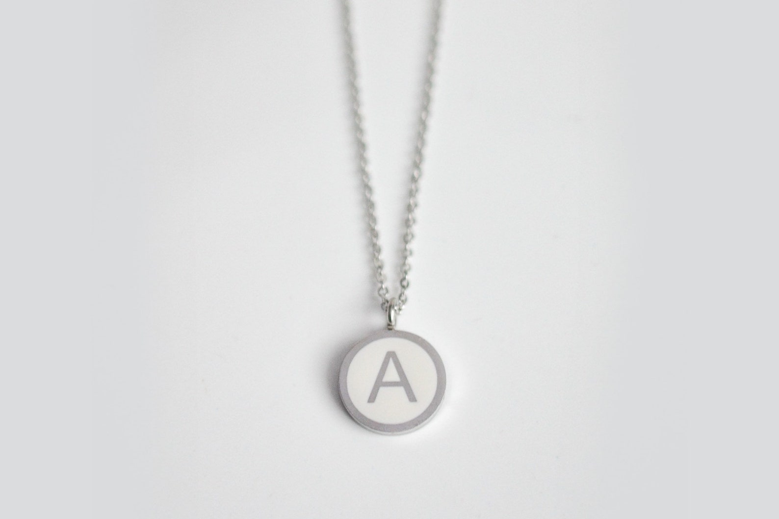 Letter A Necklace Initial A Necklace Letter A Charm Etsy