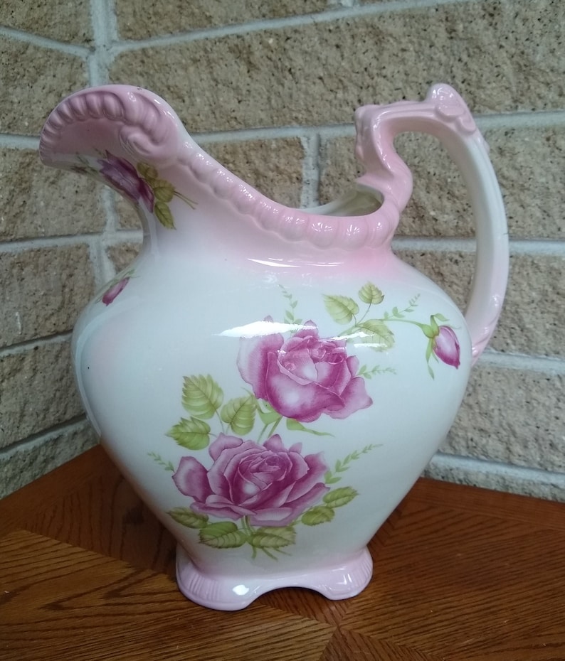 Traditional Country Large Decorative Pitcher for Display or Flower Vase