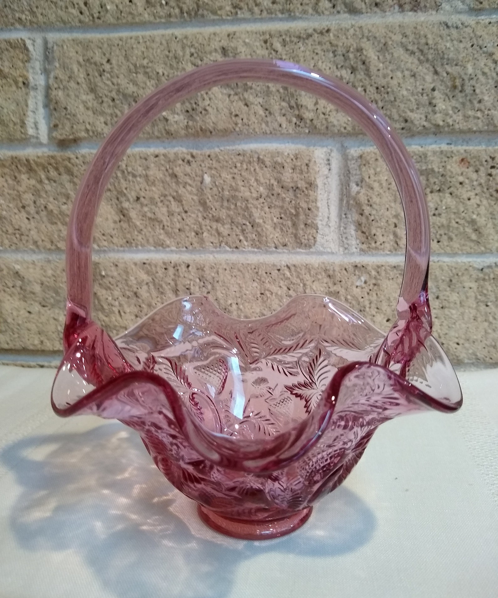 Fenton Amethyst Strawberry Basket Vintage Collectible Glass Etsy