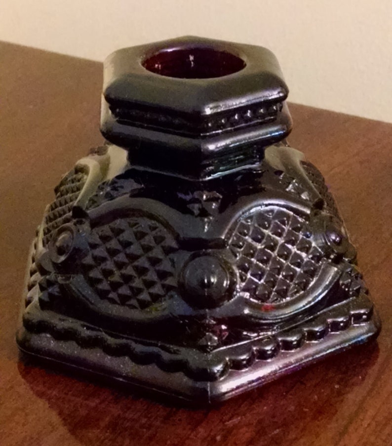Avon Cape Cod Candle Holders Ruby Red Set of 2 with Etsy