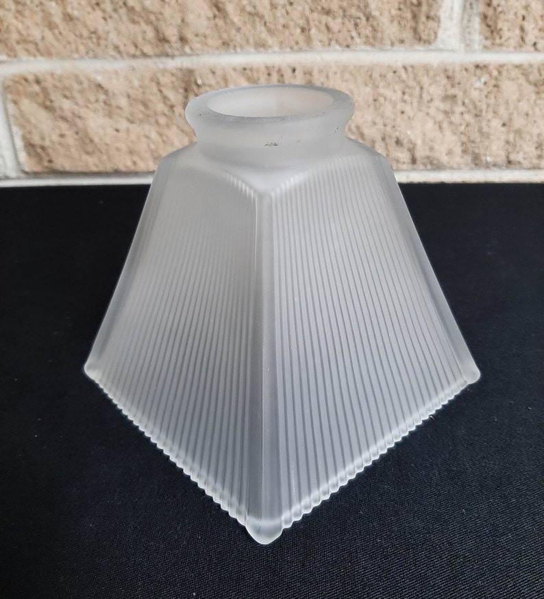 Square Ribbed Glass Light Shade with 2 1/4 Inch Fitter Etsy
