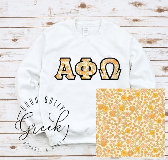 Letter Shirts Greek Sorority Clothing Wildflowers Stitch Letters