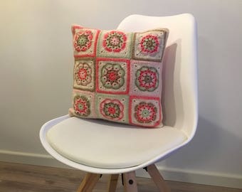 Crochet Flower Pillow