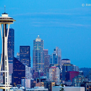 Fine Art Photography Print - Seattle City Skyline Washington State Fine Art Photography Color Photo Print