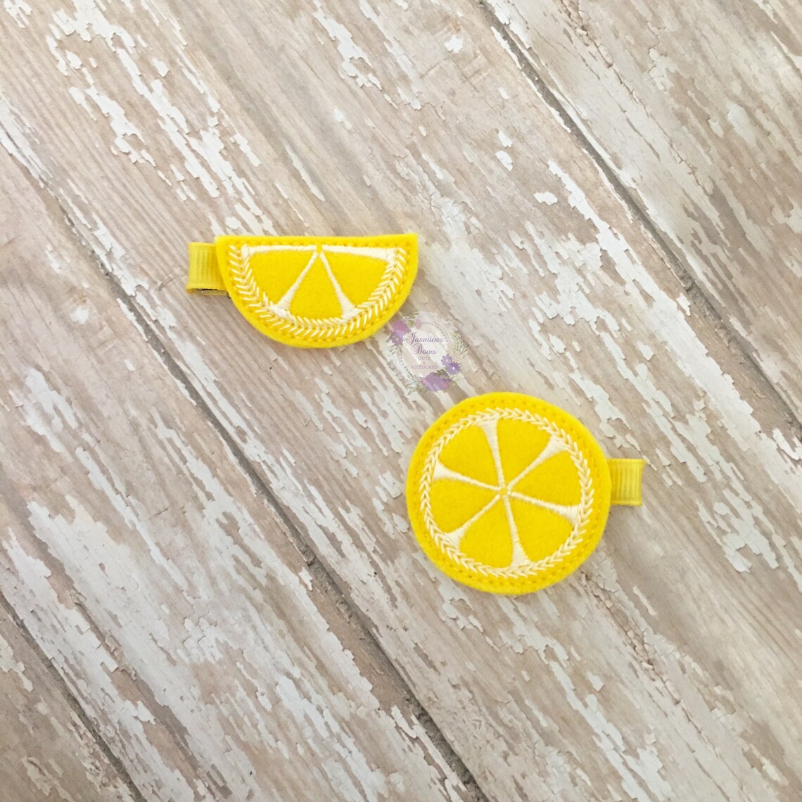 Lemon Hair Clip, Lemon Slice Hair Clip, Felt Hair Clips, Toddler Hair