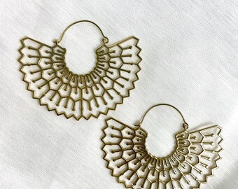 Loko Hoops Tribal, Boho, Ethnic, Hoops, Brass