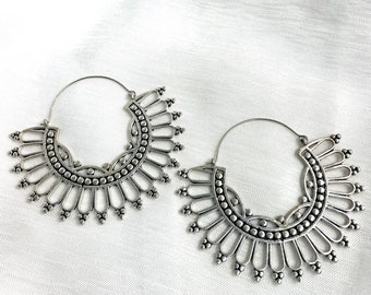 Nyame Hoops Tribal, Boho, Ethnic, Hoops, Brass