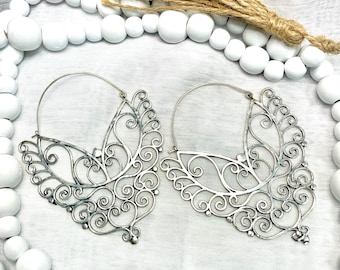 Vodun Hoops Available in Brass or Silver Tribal, Boho, Ethnic, Hoops