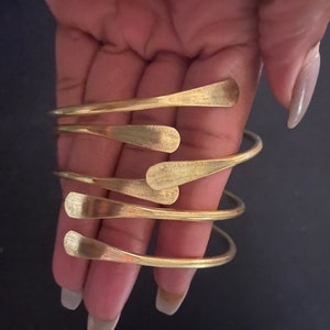 BACK IN STOCK! Solid Stacking Coil Bangles Brass, Silver or Rose Gold. 3 bangles for 25 dollars+ ! Adjustable, Get them before they sell out