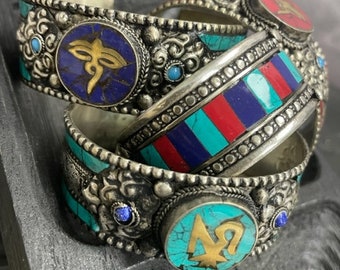 Tibetan Mosaic Cuff Bangle