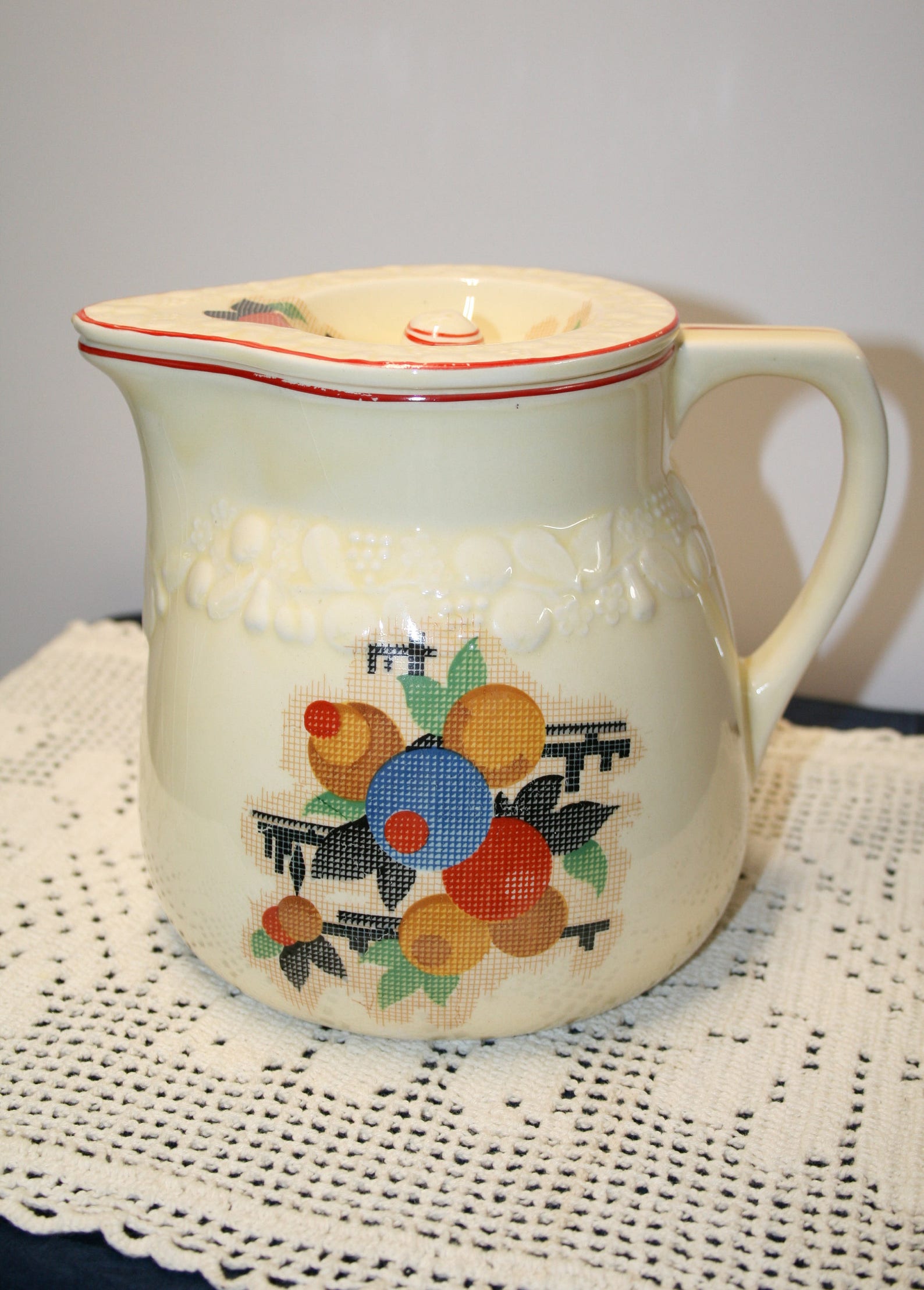 Vintage lidded pitcher Crooksville China jug Pantry BakIn Etsy