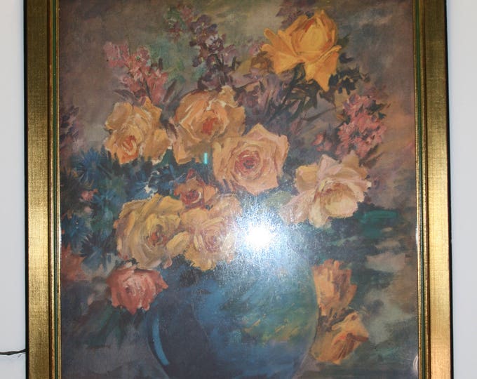 1930's Laura H Jacobs Print; Original Frame & Glass; Large