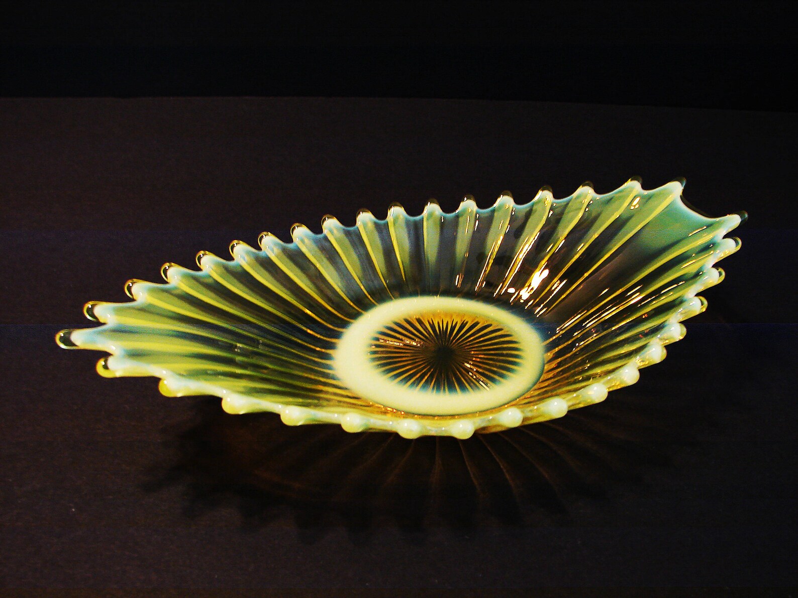 Fostoria Yellow Opalescent Heirloom Oval Dish Vaseline Etsy