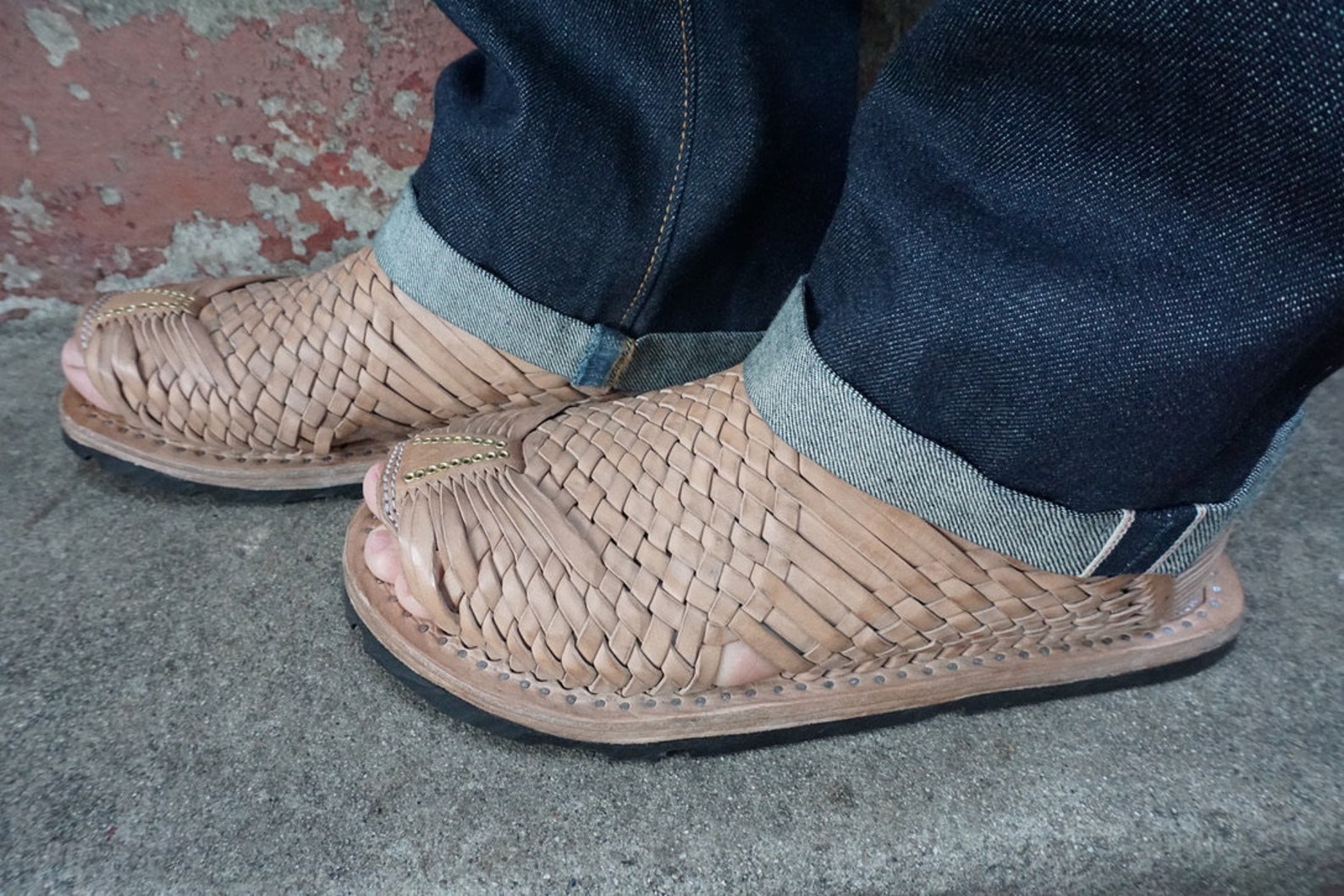 HUARACHE PETATILLO CIEN Clavos Mexican Sandals Men's Etsy