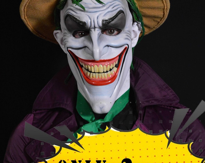 THE JOKER MASK the Joker Latex Mask, Halloween Mask Prosthetic Dress up