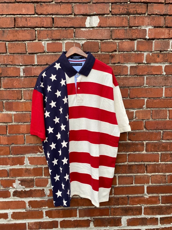 tommy hilfiger american flag shirt