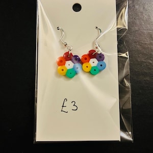 Hama Bead Flower Earrings