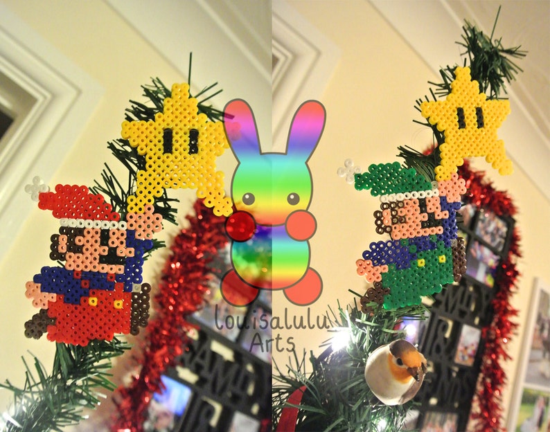Super Mario Brothers Christmas Star Tree Topper Etsy