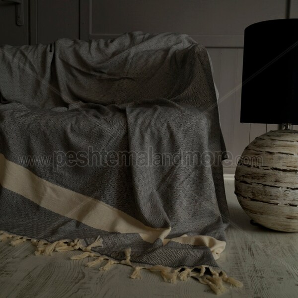 210 x 240 Diamond Throw Granit grau türkische Handtuch Strand Bad Hammam pishtimal Fouta großen Strand Decke LDMD25
