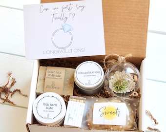 Engagement Gift Box -  Engagement Party Gift - Engaged Couple Gift - Air Plant Gift - Spa Gift Set