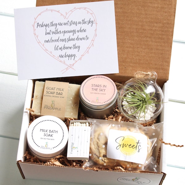 Sympathy Gift Box - Sorry for your Loss Gift - Care Package - Stars in the Sky - Send a Gift - Plant Gift - Spa Gift Set, Spotify Keychain