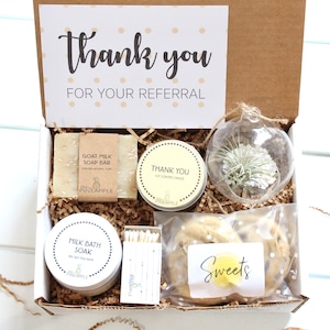 Thank You Gift Box - Referral Thank You Gift - Referral Gift - Referral Appreciation Gift - Spa Gift Set, Spotify Keychain