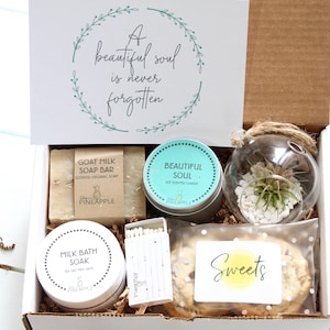 Sympathy Gift Box Sorry for your Loss Gift Care Package Send a Gift Plant Gift Spa Gift Set, Spotify Keychain image 1