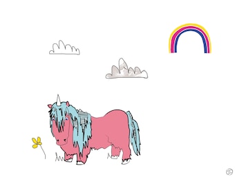 Unicorn & Rainbow Giclée Print