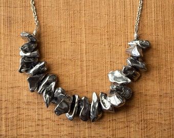 Silver Nugget Metallic Necklace